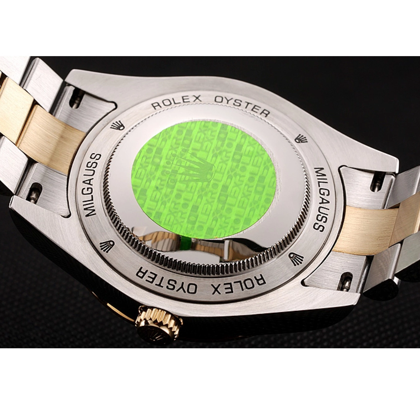Aaa fake watches Day-Date Swiss Diamond Dial 1453974 Two Gold Tone Bracelet Rolex Stainless Steel Champagne Case 0614